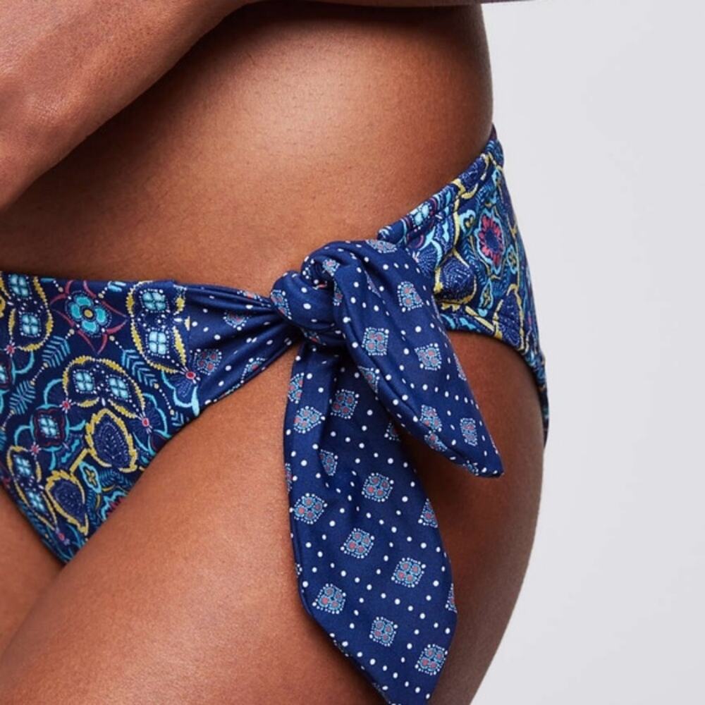 LOFT Blue Beach Side Tie Hipster Bikini Bottom - Picture 2 of 8